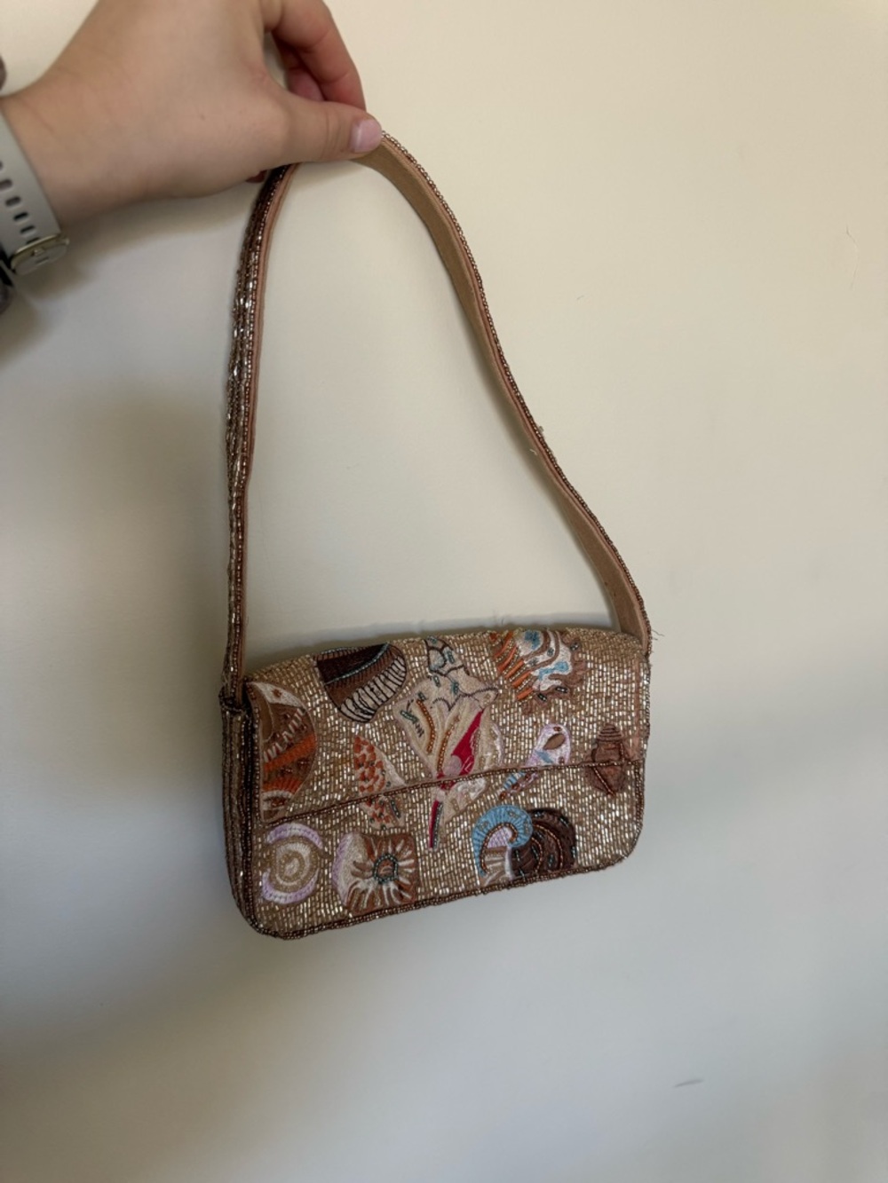 Anthropologie beaded shell bag